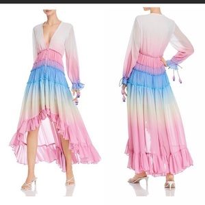 Rococo Sand Pink and Blue Ombre Maxi Dress